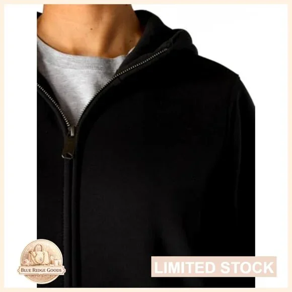 Full Zip Hoodie Sweatshirt Heavyweight Relaxed Fit Classic Casual Wear